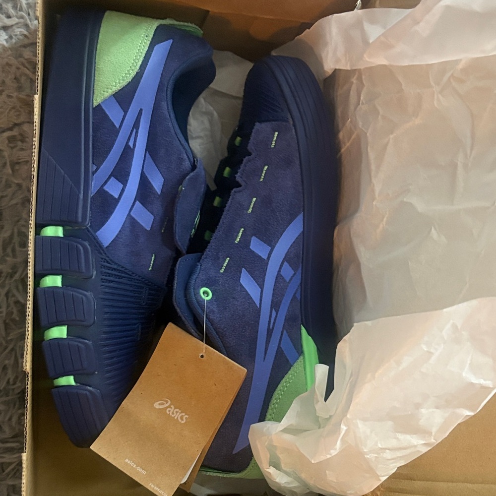 ASICS Vibrant Blue and Lime Sneakers